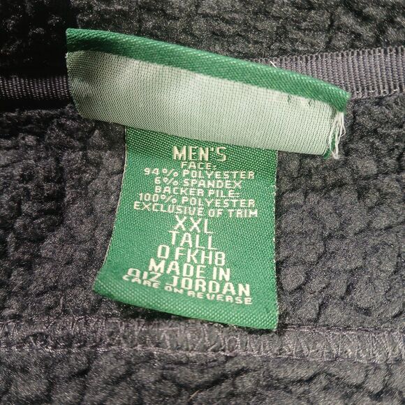 LL Bean Men 2XLT Jacket Fleece Lined Gray Green Polartec Full-Zip Hiking Outdoor - Picture 3 of 12